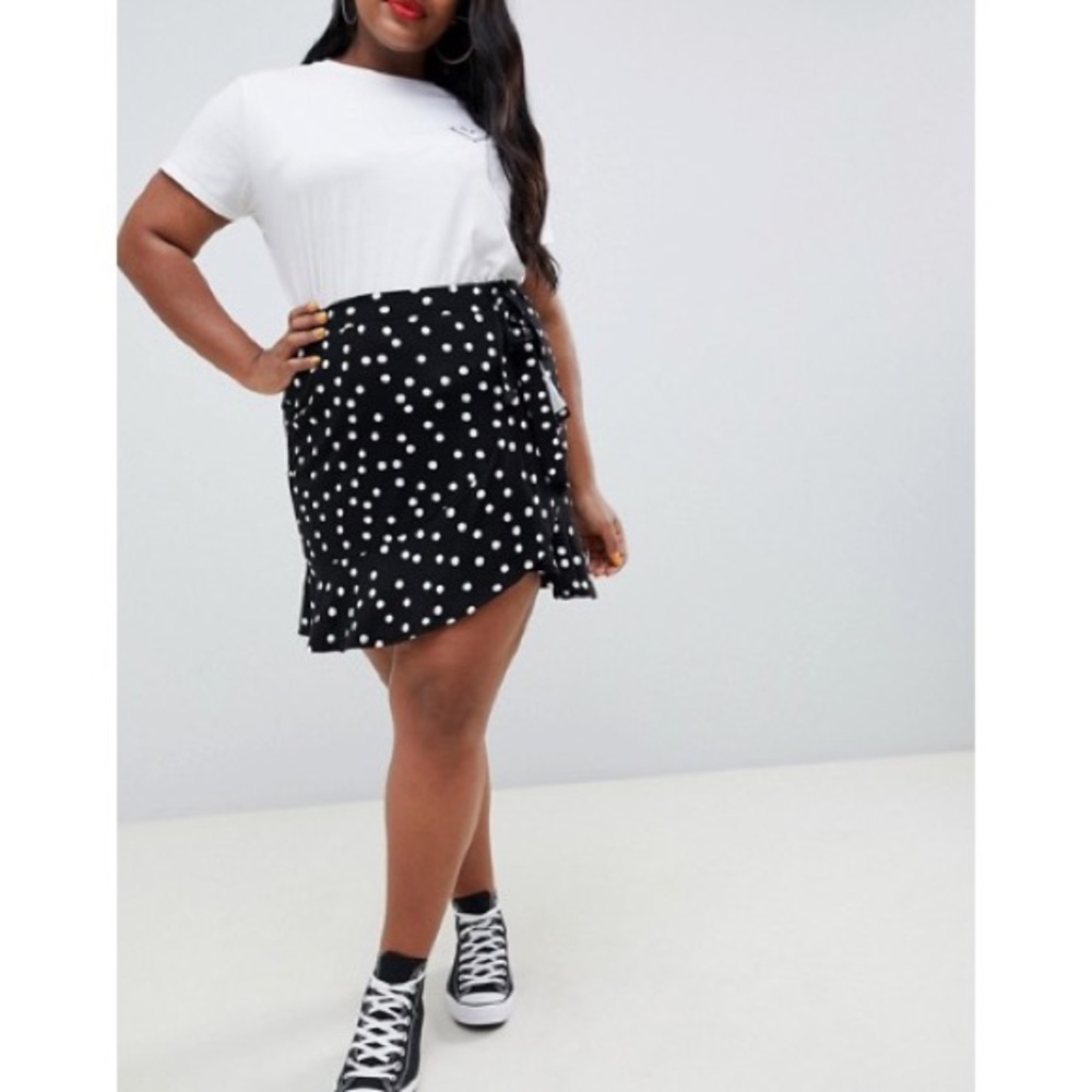 ASOS Curve faux wrap skirt